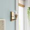 Designers Fountain Drake 5in 1-Light Brushed Gold Modern Industrial Indoor Wall Sconce with Clear Hammered Glass Shade 96301-BG - alternate 2